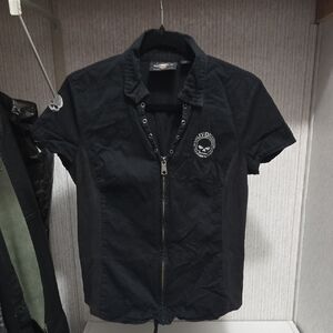 Harley-Davidson Black Short Sleeve Button Down Shirt